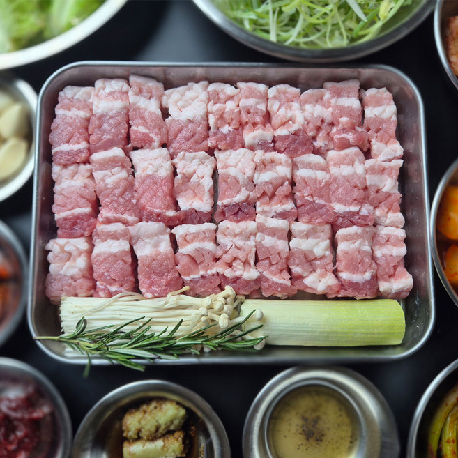한입 벌집 칼집 삼겹살 구이 찌개 제육 볶음 독일산, 1개, 500g