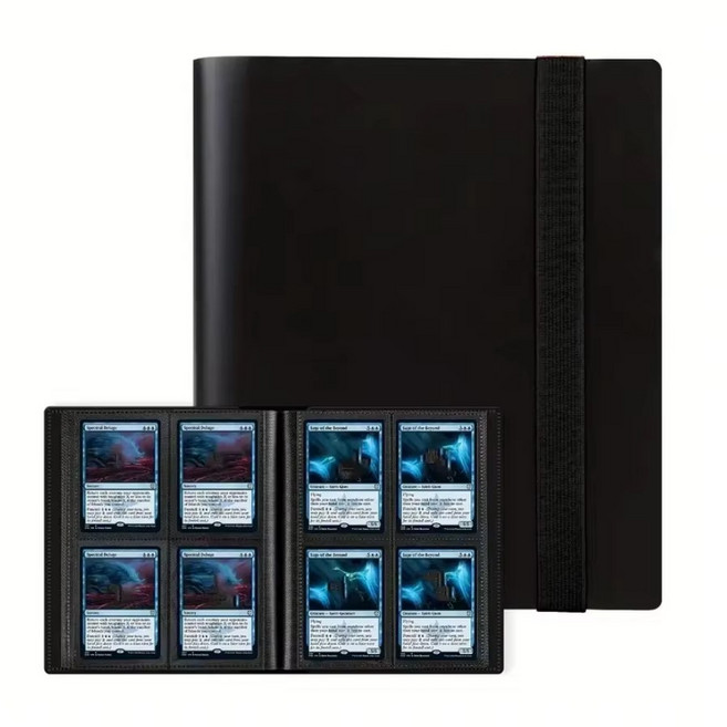 고급 4포켓 카드앨범 바인더 스포츠 유희왕 포켓몬 카드 360장 양면수납 보관함 케이스, 20매, 검정색