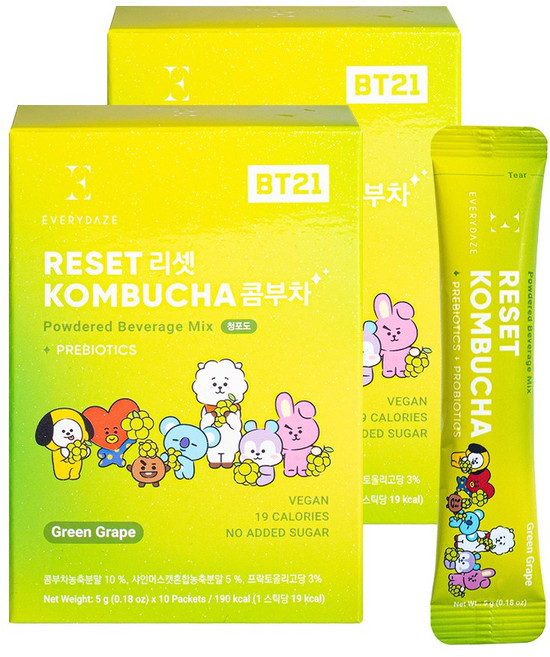 에브리데이즈 리셋 콤부차 청포도, 5g, 20개