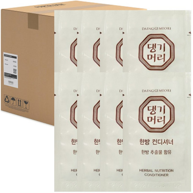 댕기머리 뉴골드 한방 컨디셔너 10ml x 100개 일회용 린스 업소용 여행용 호텔 어메니티 파우치