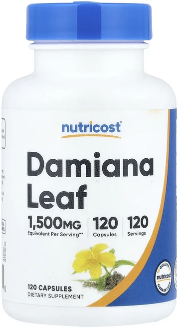 행복하세요 Nutricost 다미아나 잎 캡슐 120정(캡슐 1정당 150mg) 건강하시구요, 1개 - 쿠팡