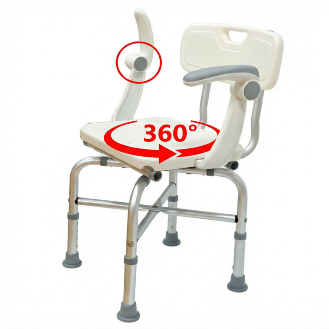 효안메디 노인 목욕 의자 샤워 의자, 1개, 화이트