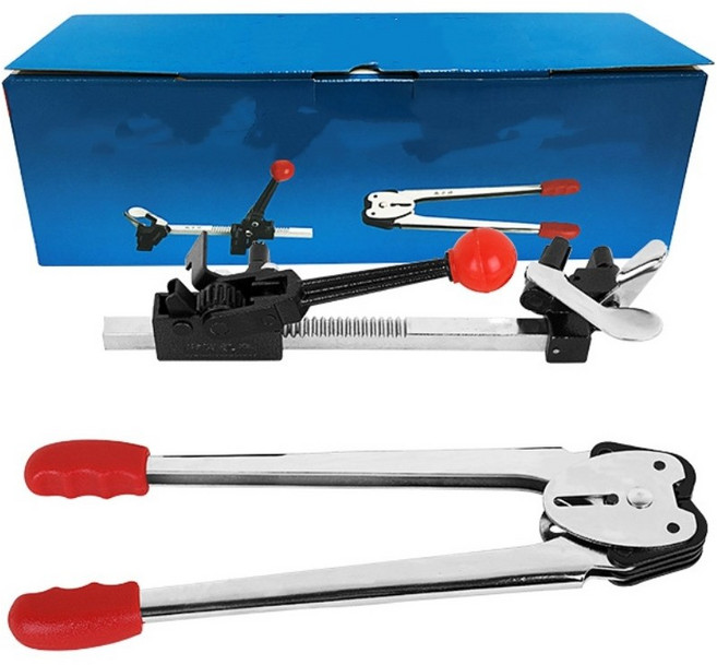 pp수동 밴딩기 세트 미끄럼 방지 조임기 집게 결속기 포장용, 1개, 수동 밴딩기 세트