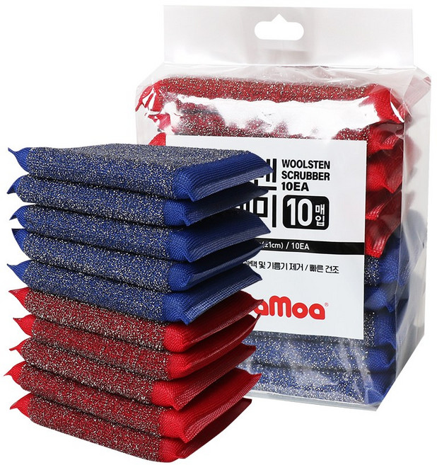 CS생활속다모아 국산 프리미엄 인생 울스텐 올스텐 수세미 10P, 1세트, 10개