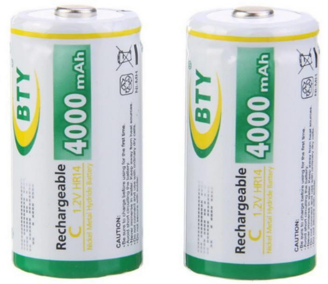 BTY 鎳氫電池 2號 4000mAh 可充電電池 熱水器專用電池, 1套, 2個裝