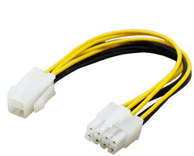 4핀 수-8핀 CPU 전원 공급 장치 어댑터 변환기 ATX 케이블 12V, 0 copper_0 0.2m