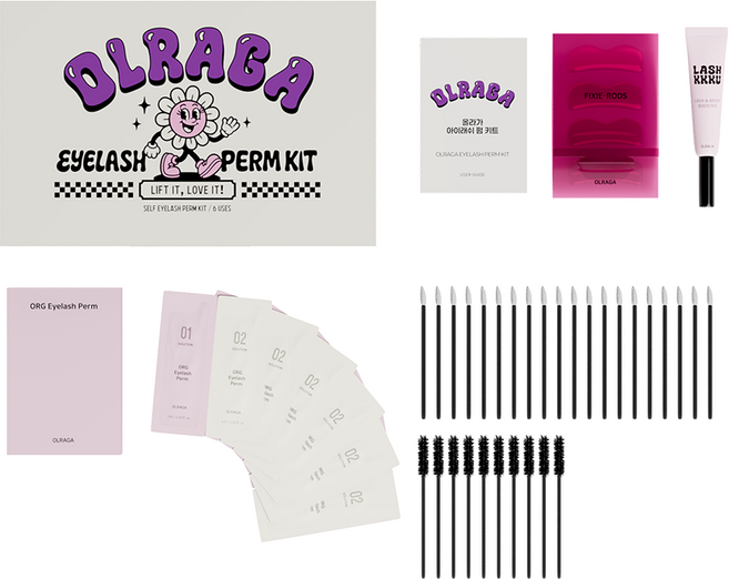 마잘 올라가 셀프 속눈썹펌 키트 비건 6회분, 1개, 혼합색상