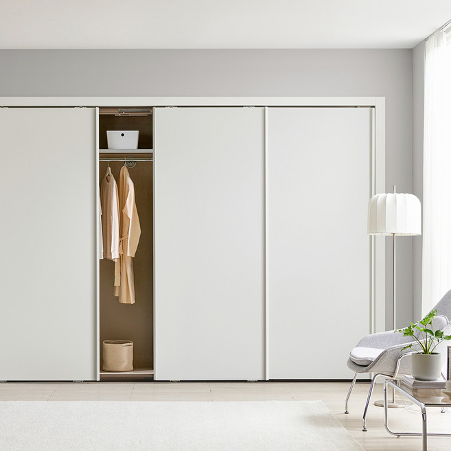 보루네오 붙박이장 모음 E0등급, 06.딘트 슬라이딩-크림화이트 30cm