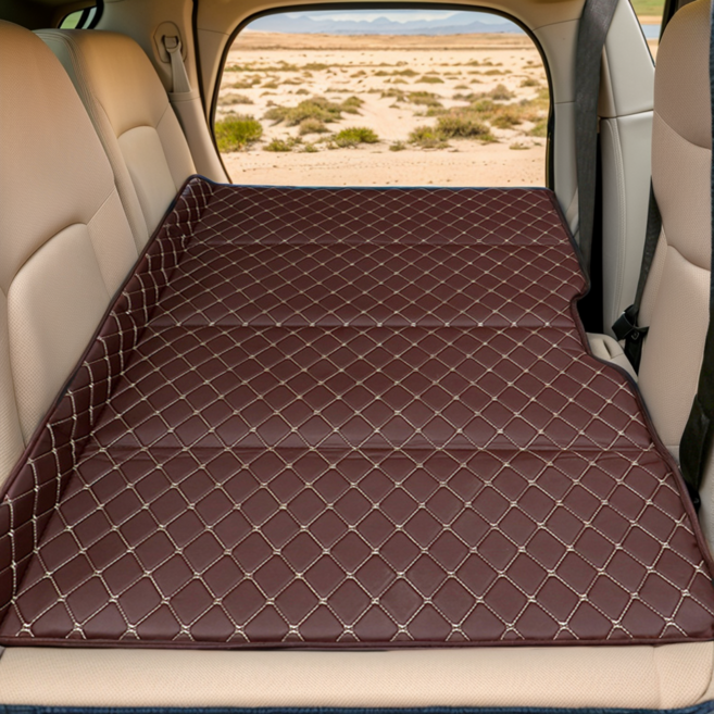 스노우캘리 차량용 뒷자석 확장 접이식 평탄화 차박매트 보드, 브라운