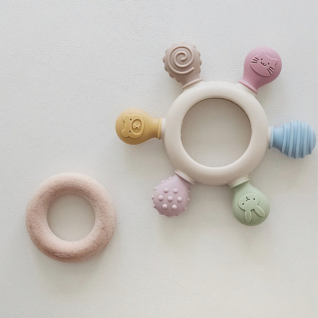 마마루치발기실리콘 나무링 아기치발기 치아발육기, 1개, 케이스증정, 단품
