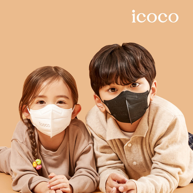 국산 KF94 아이코코 새부리형 마스크 특대형 대형 소형 초소형 50매, 블랙