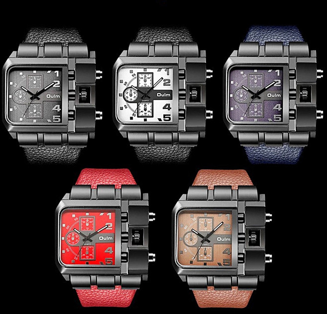 특이한 스퀘어 남성 학생 알큰 캐주얼 패션 손목시계