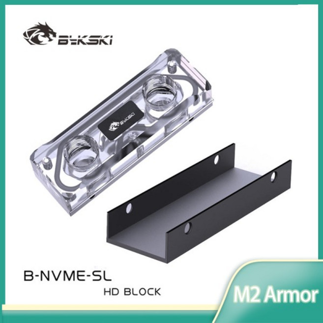 호환 Bykski B-NVME-SL 워터 블록 2280/22110 PCI-E/SATA M.2 SSD/솔리드 스테이트 드라이브 하드 디스크, 01 B-NVME-SL M.2, 01 Block
