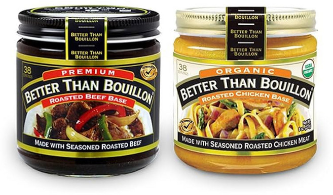 부용 콤보 팩 낫습니다 구운 소고기 베이스 8단위온스와 닭고기 8단위온스 2팩 각 1개, Better than Bouillon 콤보 팩: 로스트