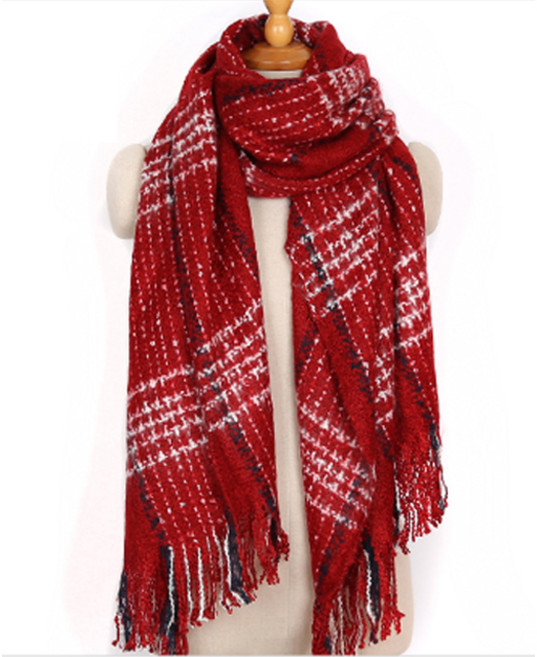 제이로그 겨울 목도리 머플러 니트 체크 롱