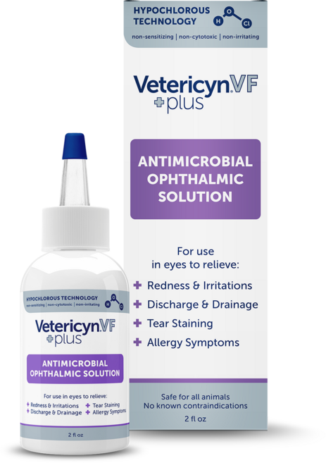 베테리신 VF 미국수의사전용 반려동물 눈충혈 눈꼽 눈물냄새 눈염증 결막염 눈물자국 항균 효과 입증, 2개, 59ml