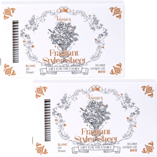 바니에르 향기 부스터 의류관리기시트 스타일러 블랑향 개별포장 30p, 30개입, 2개