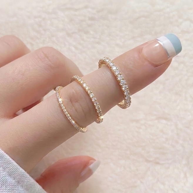 가드링 테니스 반지 큐빅 레이어드 링 ( 1mm 2mm 2.5mm )