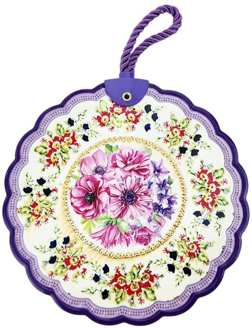 노르딕 북유럽 원형 세라믹 타일 냄비받침, 1개, NO.23퍼플