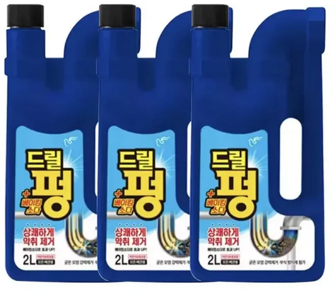 피죤 드릴펑2L x3개 /배관 배수구세정제 뚫어뻥, 2l