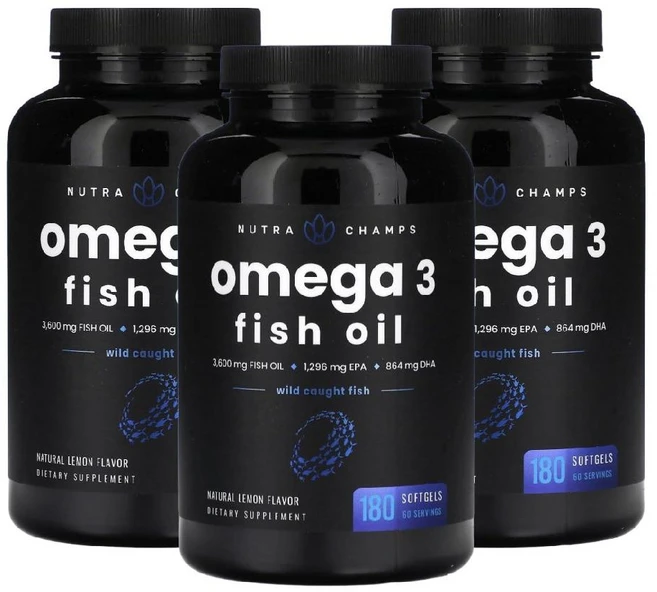 1+1+1 뉴트라챔프 오메가3 피쉬오일 소프트젤180정 fishoil 생선오일 오메가쓰리, 180정 - 쿠팡