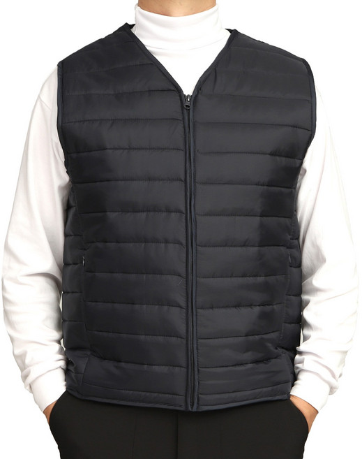 WFVD3331 겨울 남성 경량 V넥 등산 패딩조끼 사무실