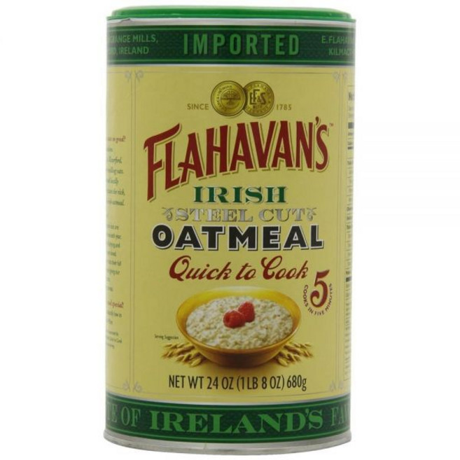Flahavan's 아이리쉬 스틸 컷 오트밀 퀵 쿡 드럼 680.4g24온스 2팩569356, 680g