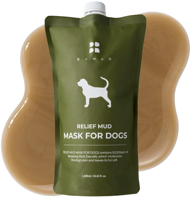 BRMUD 진짜강아지머드팩 릴리프 머드 마스크 포 도그스, 1L, 1개