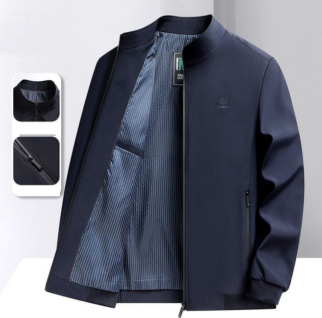 중년 남성 코트 봄 가을 아빠룩 캐주얼 코디 자켓 남자 춘추 패션 루즈핏 스탠드 칼라 상의 YHY