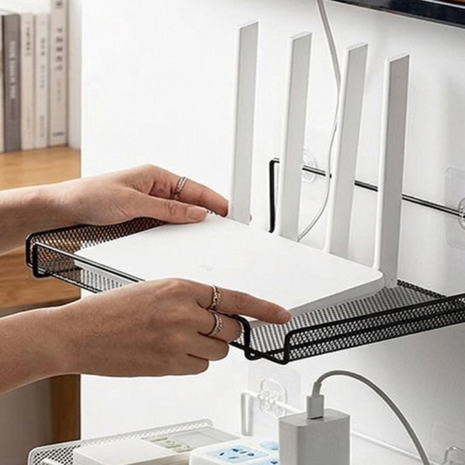 예미노 공유기 거치대 셋톱박스공유기거치대, 블랙