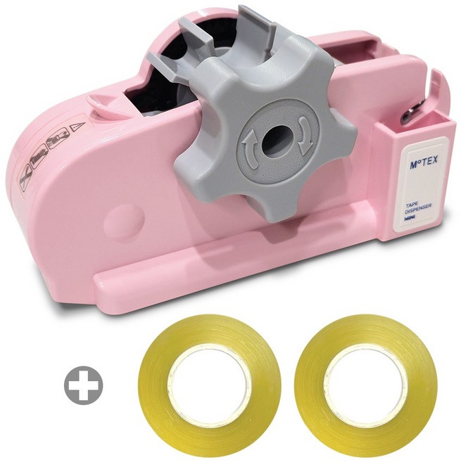 테이프커터기 모텍스 미니 핑크 + 리필테이프 15mm 2개 세트