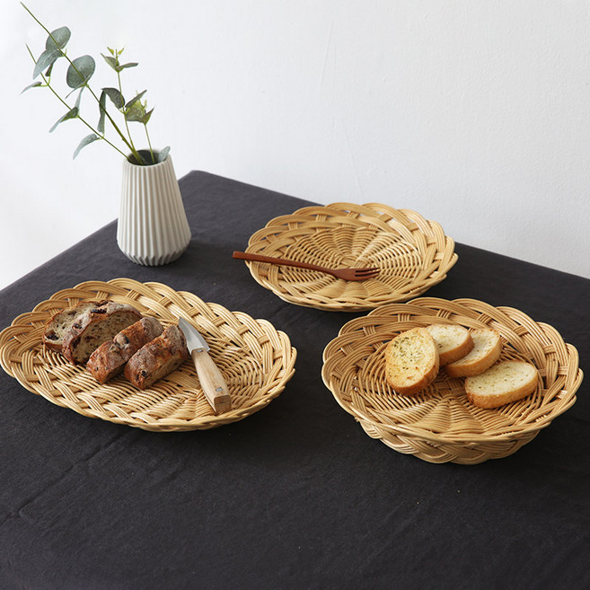 이소품 네츄럴 플레이트 라탄 접시, 원형(04884A), 1개, free