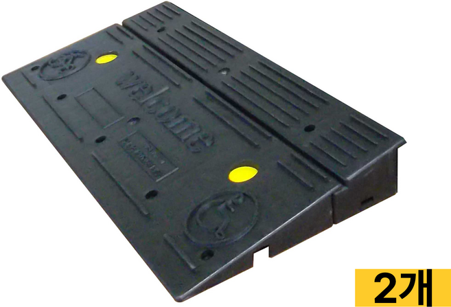 높이 7cm 자동차 휠체어 겸용 경사로 차량진입판 블럭업 2단 카업 70, 블랙(PE), 2개