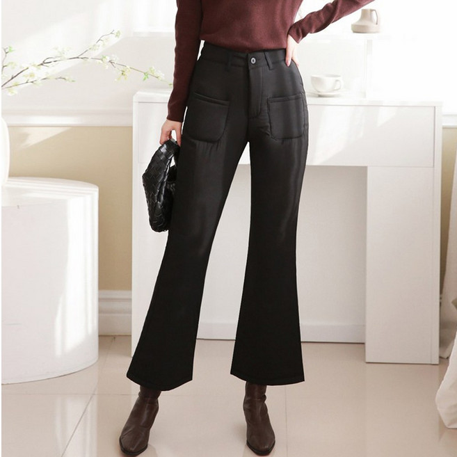 애니진 여성 누빔 패딩 부츠컷 겨울 나팔 밴딩팬츠 P231