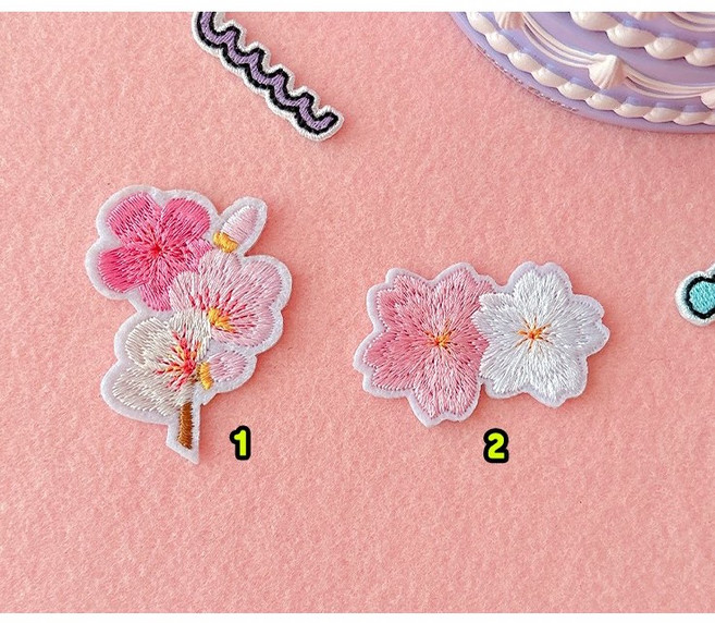벚꽃 자수 패치 와펜(2종)