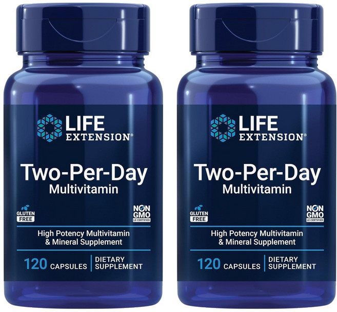 라이프익스텐션 투-퍼-데이 멀티비타민 캡슐, 120정, 2개