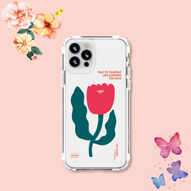 시안샵 TRY 아트플라워 클리어 에어쿠션 젤하드케이스 + 단선방지 / 갤럭시S22 S21 S20 S10 노트20 노트10 노트9 A10E A305 A205 플러스 울트라