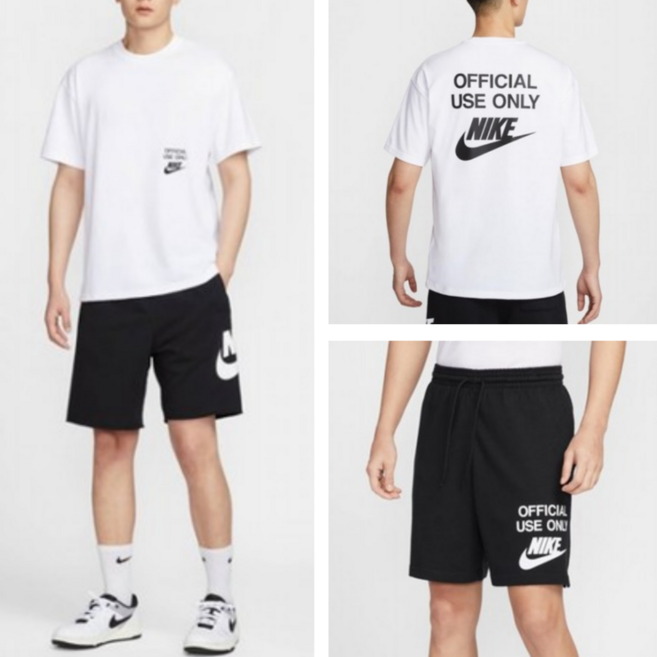 국내매장판 나이키 남성 여성 커플 오피셜 반팔 반바지 상하의 세트 면 트레이닝 셋업 반팔 티셔츠 쇼츠 숏 팬츠 데일리 캐주얼 스트릿 웨어