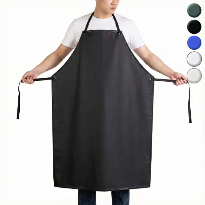 버니박스 검정 방수 앞치마 주방 식당 업소용, 1개