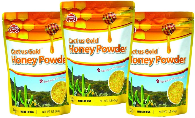 로얄헬스 미국 아리조나 천연꿀가루 허니파우더 3팩 1.36KG+ 친환경 전용 스푼 세트, 3개, 454g - 쿠팡