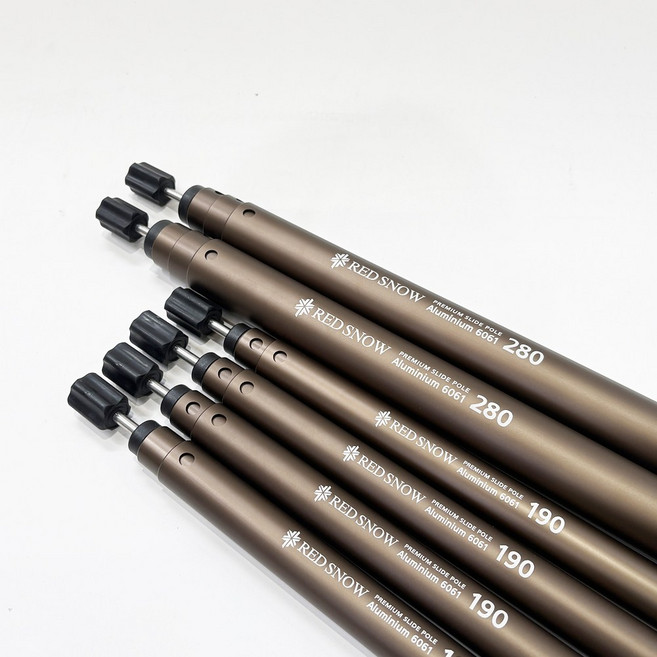 레드스노우 국산 슬라이드폴대 풀셋 10cm 단위 높이조절 신형, 1세트, 그레이브라운칼라/메인폴2개+사이드폴4개+전용가방