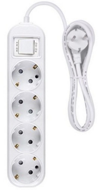 오성정밀 접지 멀티탭 4구, 2.5m, 화이트, 1개
