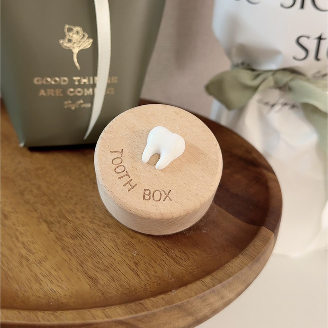 이빨요정 유치 보관함 첫니 탯줄 원목 케이스, 유치보관함