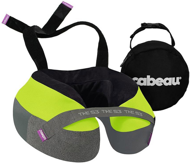 비행기용 카보 트래블 넥 베개 더 넥스 에볼루션 TNE S3 장거리 비행을 위한 서포트 메모리 폼 디자인 부착 가능한 시트 스트랩 및 360 지지대(시드니 블루), Vegas, TNE Travel Pillow