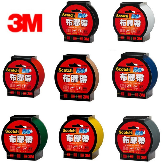 3M 2036 防水布膠帶 36mmx15y 大力膠帶 - 超強黏性、耐磨防水、適用多種材質, 1個, 黑