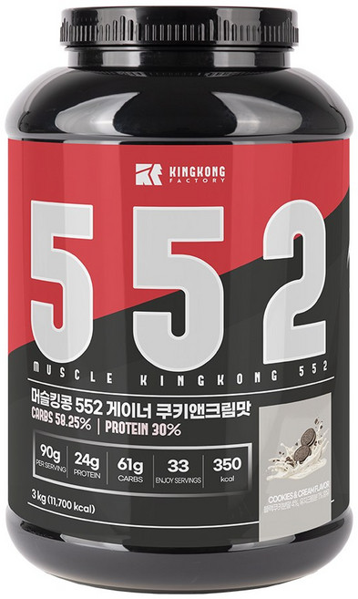 머슬킹콩 552 게이너 쿠키앤크림맛 3kg, 1개