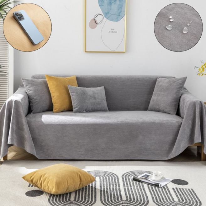 홈메이드 안밀리는 방수 쇼파커버 카우치 소파패드 고정되는 소파덮개 18번, 18번-그레이, 1개