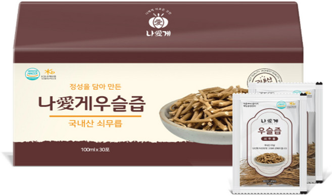 전남생협 국내산 우슬즙 30팩 60팩 90팩 120팩 HACCP 인증, 30개, 100ml