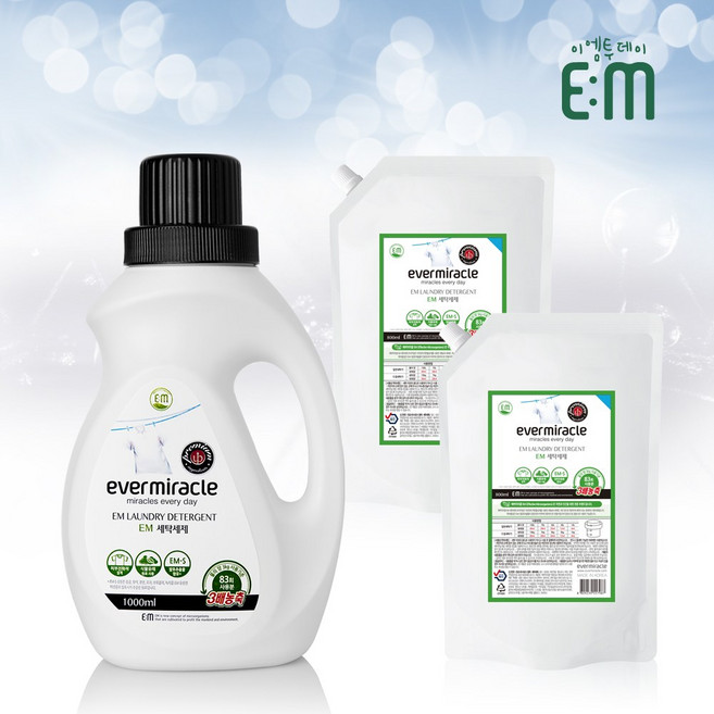살리미 EM 세탁세제 본품1개 + 리필2개 / 이엠 세제, 1개