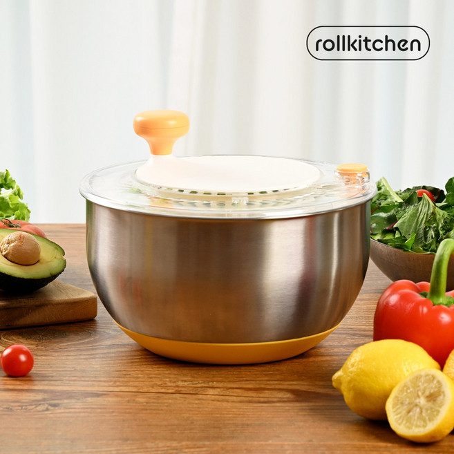 롤키친 대용량 304스텐 논슬립 야채탈수기 4.5L, 1개